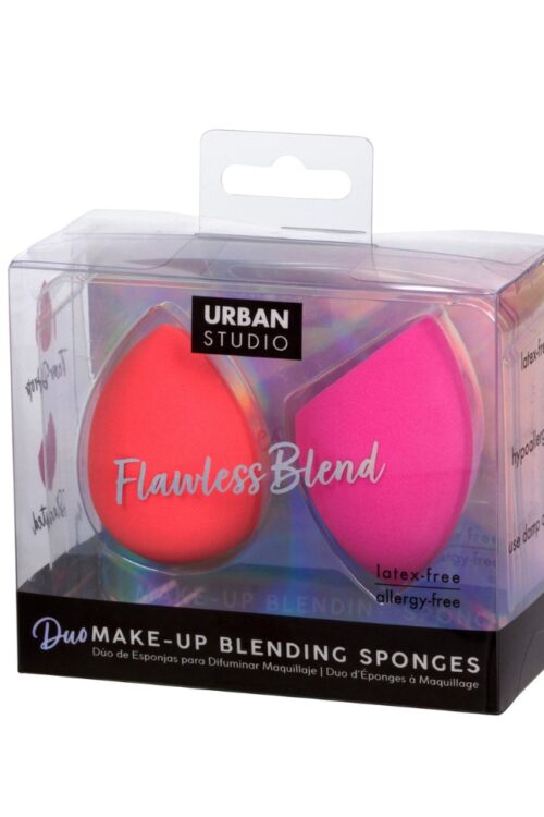 DUO BLENDING SPONGES: HOT PINK/CORAL (2PCS)